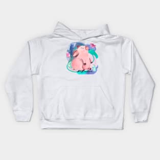 Cute Piglet and Flower Kids Hoodie